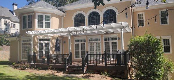 Deck with added pergola