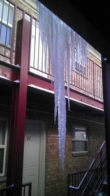 the icy steel staircase and corridor