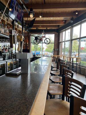 Inside bar area looking east.