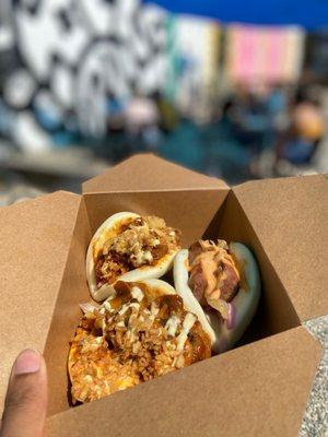 Chicken Apple Bao, Spicy Pork Bao