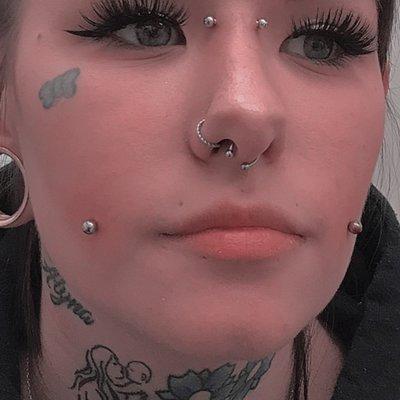 Cheek piercings at Addictions BodyArt Oregon