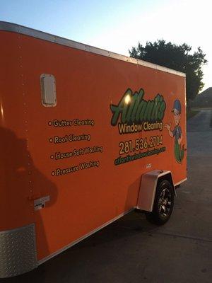 Our awesome trailer with our business info on it.