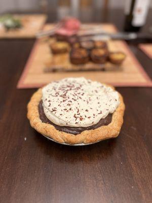 Chocolate cream pie from Dini's Divine Pies is the perfect finish to any meal.