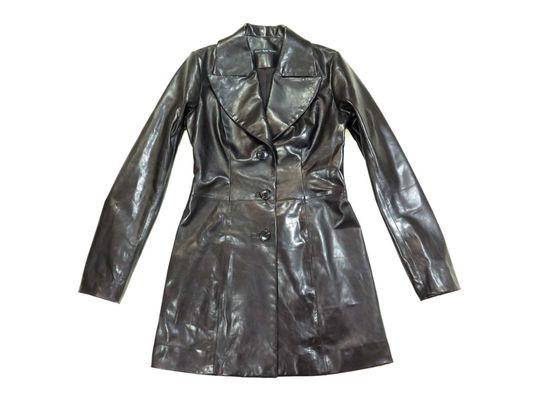 Custom made women's leather jacket - long line with dramatic lapels made in baby Calfskin