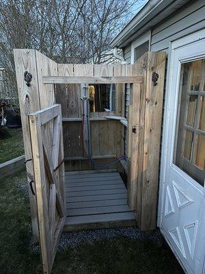 Outdoor shower at a Home Inspection