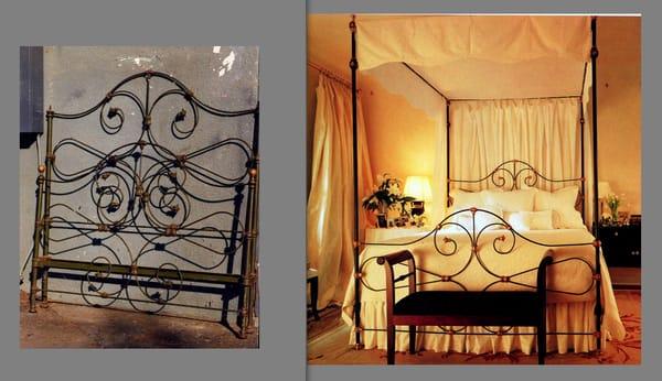 "Before & After" photo's of bed we converted to king and canopy, that appeared in Metropolitan Home Magazine.