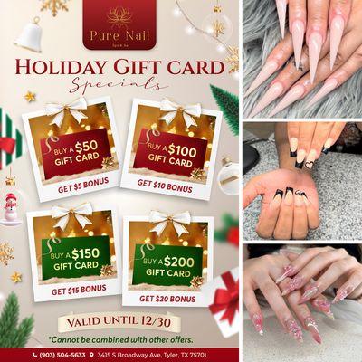 HOLIDAY GIFT CARD SPECIALS