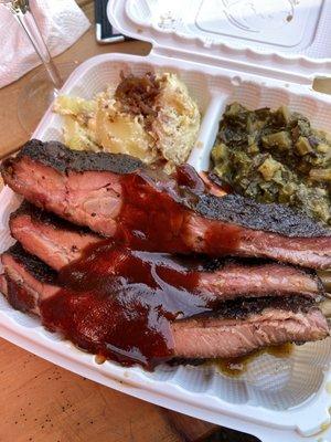 Ribs, potato salad and greens!