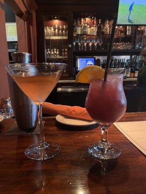 Pomegranate martini and sangria