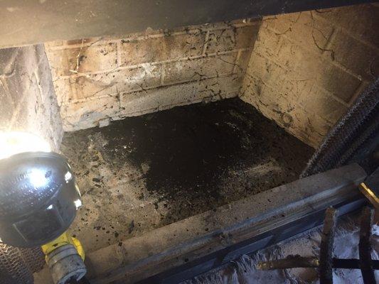 From the inside of the chimney, apparently that is normal amount for a well taken care of chimney