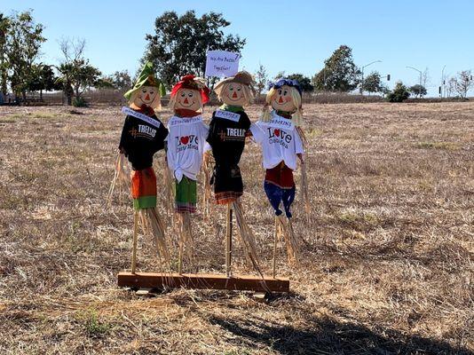 Happy family: : Scarecrows from the scarecrow contest.