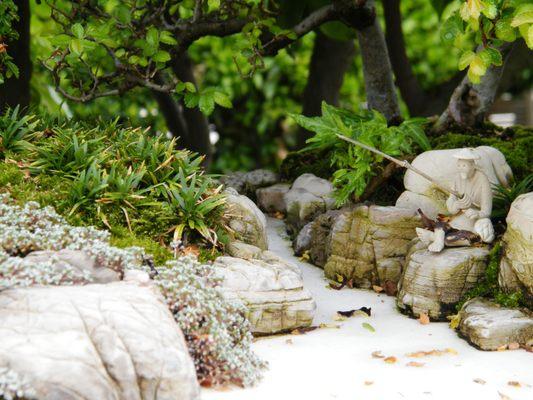 Detail of penjing in Chinese pavilion at the National Bonsai & Penjing Museum at the United States National Arboretum in 2011.