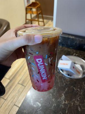 Iced Pink Velvet Macchiato