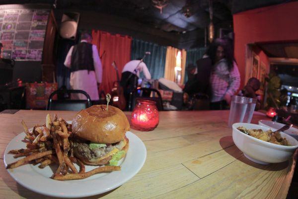 Mughlai Burger (Beef & Goat) with spicy curried fries, would order again and again!