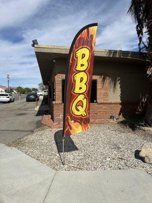 Enter at the BBQ sign on the corner!