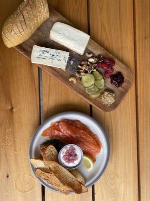 Gravlax and cheeseboard