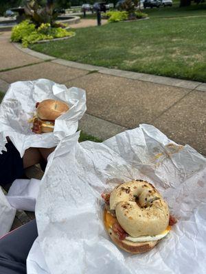 Manhattan Bagel and Bacon Egg and Cheese bagel