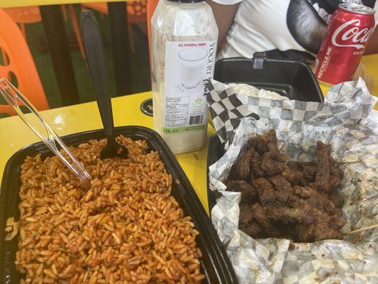 The rice and suya ,also the fura