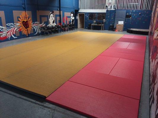 Quality judo mats for grappling and falling on.