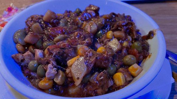 Brunswick stew was thick and tasty but more like a chili in its consistency