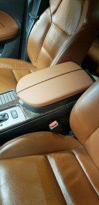 Newly covered center console armrest