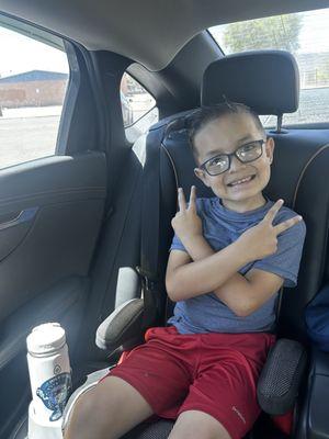 Looking cute with his haircut @Big House Barber