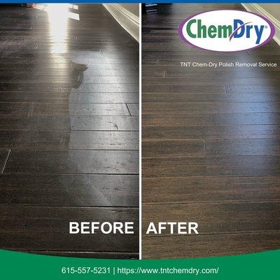 Wood floor wax polish removal