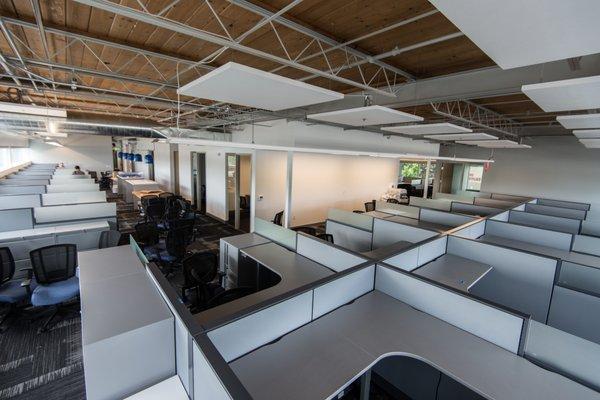 Space Planning and furnishing office Furniture, Desks, Sit-to-stand desks, Office Chairs, Monitor arms, and cubicles, installed at OEG - 1