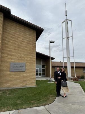 Kip and Gigi Calaway at The Church of Jesus Christ of Latter Day Saints Mattawa, WA meeting house.