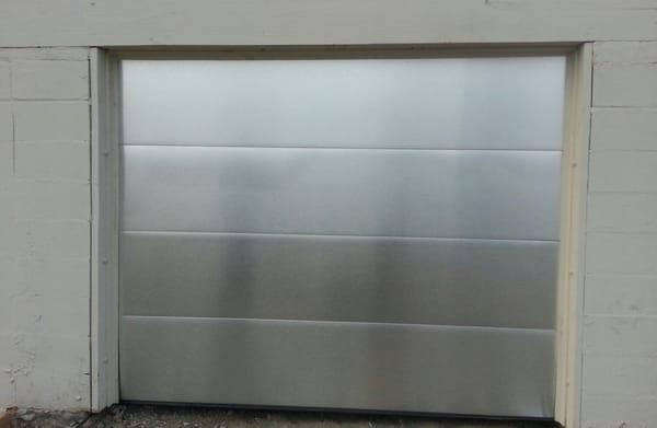 Modern series brushed aluminum insulated door