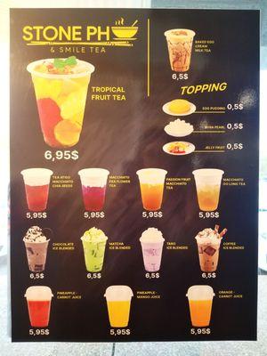 Tea menu.