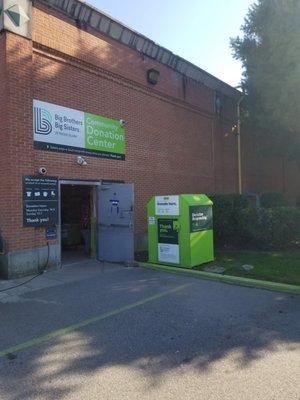 Bin in donation area for after hours donations