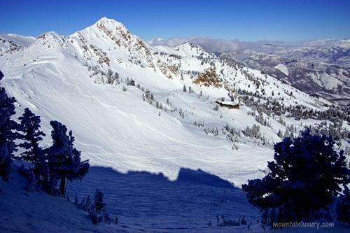 Looking into Middle Bowl at Snowbasin, Huntsville, Utah.