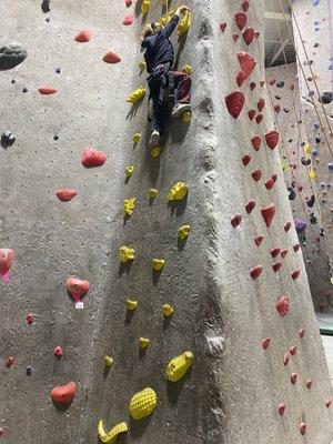 Yellow rock wall - great place to start!