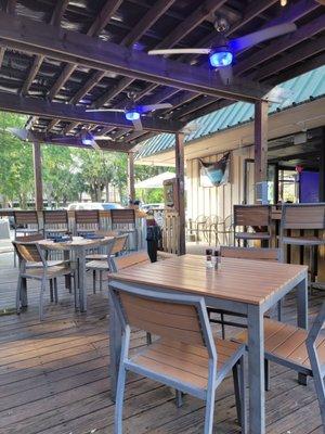 Patio area, live band at 9.