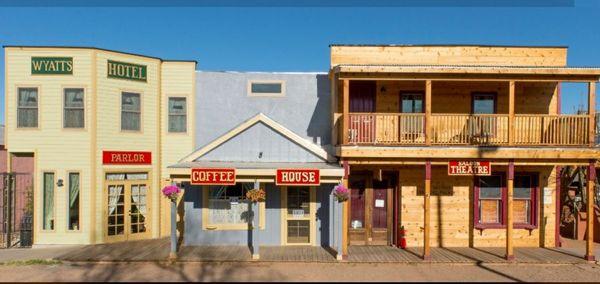 Front of the hotel and front view of the Grand Miss Jessy Suite balcony