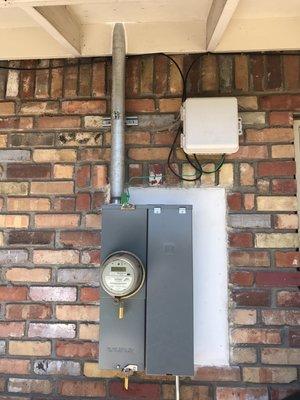 Panel replacement, converted from being recessed in brick wall.