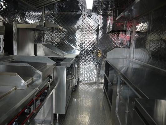 Inside view of brand new truck. All ready for cooking.