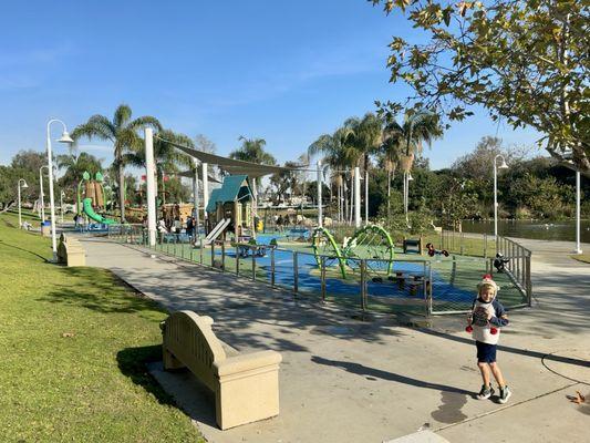 New playground area. There is a fenced in playground for smaller kids and one for bigger kids right next to it.