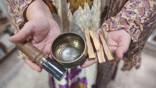 Small Tibetan copper bowls, Palo Santo sticks now in stock!