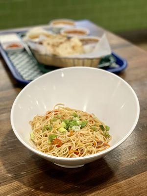 Tulsi Hakka Noodles. Stir fry noodles with mixed vegetables.