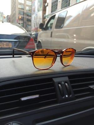 Tortoise persol with yellow and amber gradient. Perfect for night glare.