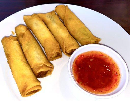 The Spring Roll Appetizer, with a side of Sweet Chili Sauce.