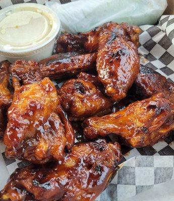 Bourbon bbq char wings