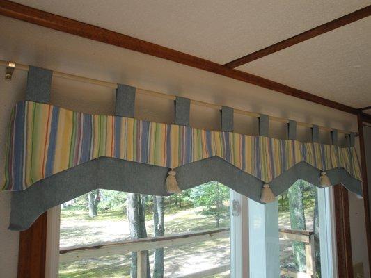 Custom Valances.....tabs, rings, grommets, rope.....so many ways to drape them.