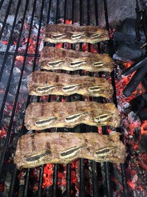 Grilling beef short ribs