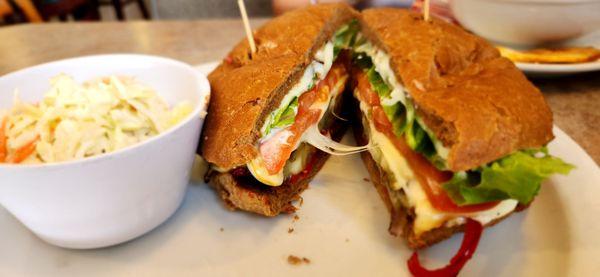 Grilled Eggplant Sandwich, Coleslaw