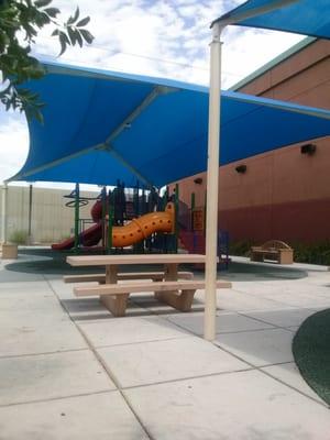 Next to the Community Center is a play ground for the kids.