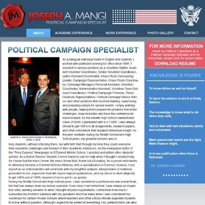 Professional Politician Website for Joseph mangi by Dreams Animation - Responsive, clean layout, optical website, personal website, SEO.