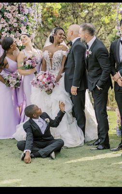 Post wedding portraits at the alter.